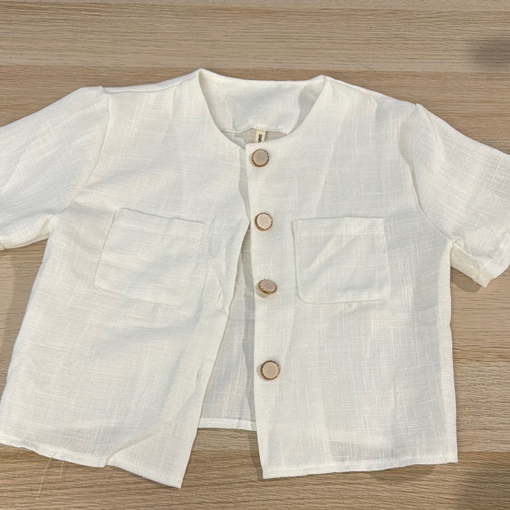 White Button Down Shirt with Cropped Style